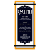 Menu Solutions ACRB-BA Orange 4 1/4" x 11" Customizable Acrylic Menu Board with Rubber Band Straps