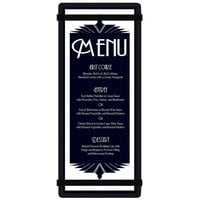Menu Solutions ACRB-BA Black 4 1/4" x 11" Customizable Acrylic Menu Board with Rubber Band Straps