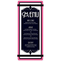 Menu Solutions ACRB-BA Pink 4 1/4" x 11" Customizable Acrylic Menu Board with Rubber Band Straps