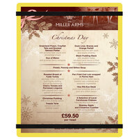 Menu Solutions ACRB-C Yellow 8 1/2" x 11" Customizable Acrylic Menu Board with Rubber Band Straps