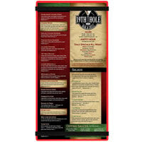 Menu Solutions ACRB-B Red 5 1/2" x 11" Customizable Acrylic Menu Board with Rubber Band Straps