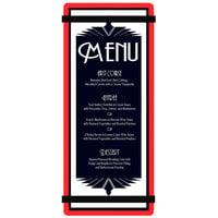 Menu Solutions ACRB-BA Red 4 1/4" x 11" Customizable Acrylic Menu Board with Rubber Band Straps