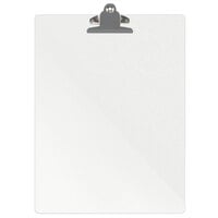 Menu Solutions ACRCLP-C Clear Frosted 8 1/2" x 11" Customizable Acrylic Menu Clip Board