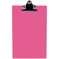 Menu Solutions ACRCLP-A Pink 5 1/2" x 8 1/2" Customizable Acrylic Menu Clip Board / Check Presenter