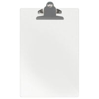 Menu Solutions ACRCLP-A Clear Frosted 5 1/2" x 8 1/2" Customizable Acrylic Menu Clip Board / Check Presenter