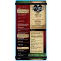 Menu Solutions ACRB-B Blue 5 1/2" x 11" Customizable Acrylic Menu Board with Rubber Band Straps
