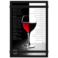 Menu Solutions ACRB-A Black 5 1/2" x 8 1/2" Customizable Acrylic Menu Board with Rubber Band Straps