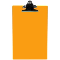 Menu Solutions ACRCLP-A Orange 5 1/2" x 8 1/2" Customizable Acrylic Menu Clip Board / Check Presenter