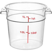 Choice 1 Qt. Clear Round Polycarbonate Food Storage Container