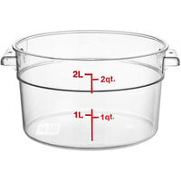 Choice 2 Qt. Clear Round Polycarbonate Food Storage Container