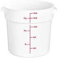 Choice 18 Qt. White Round Polypropylene Food Storage Container