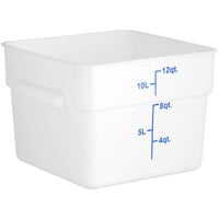 Choice 12 Qt. White Square Polypropylene Food Storage Container