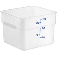 Choice 12 Qt. Translucent Square Polypropylene Food Storage Container