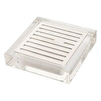 Rosseto LD108 Acrylic / Stainless Steel Square Drip Tray - 4 1/4" x 4 1/4" x 1"