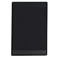 Menu Solutions WDSTR-A Black 5 1/2" x 8 1/2" Customizable Wood Menu Board with Top and Bottom Strips