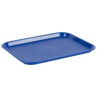 Choice 14" x 18" Blue Plastic Fast Food Tray - 12/Pack