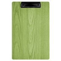 Menu Solutions WDCLIP-A Lime 5 1/2" x 8 1/2" Customizable Wood Menu Clip Board / Check Presenter