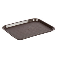 Choice 10" x 14" Chocolate Brown Plastic Fast Food Tray - 12/Pack