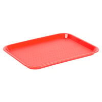 Choice 10" x 14" Red Plastic Fast Food Tray