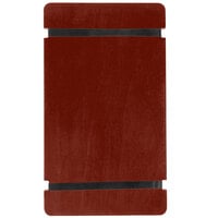 Menu Solutions WDRBB-A Mahogany 5 1/2" x 8 1/2" Customizable Wood Menu Board with Rubber Band Straps