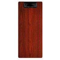 Menu Solutions WDCLIP-BA Mahogany 4 1/4" x 11" Customizable Wood Menu Clip Board