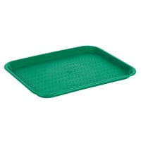 Choice 10" x 14" Green Plastic Fast Food Tray - 12/Pack