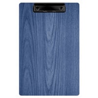 Menu Solutions WDCLIP-A True Blue 5 1/2" x 8 1/2" Customizable Wood Menu Clip Board / Check Presenter