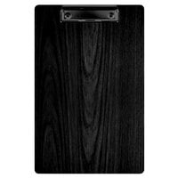 Menu Solutions WDCLIP-A Black 5 1/2" x 8 1/2" Customizable Wood Menu Clip Board / Check Presenter