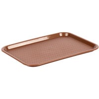Choice 12" x 16" Brown Plastic Fast Food Tray - 12/Pack