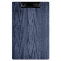 Menu Solutions WDCLIP-A Denim 5 1/2" x 8 1/2" Customizable Wood Menu Clip Board / Check Presenter