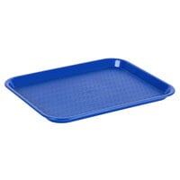 Choice 10" x 14" Blue Plastic Fast Food Tray - 12/Pack
