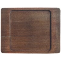Libbey CIS-16TR 7 7/8" x 6 1/8" Cedar Plank Wood Underliner with Natural Wood-Grain Finish - 12/Case