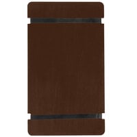 Menu Solutions WDRBB-A Walnut 5 1/2" x 8 1/2" Customizable Wood Menu Board with Rubber Band Straps