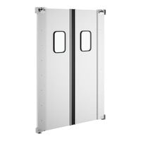 Regency Double Aluminum Swinging Traffic Door with 9" x 14" Window - 60" x 84" Door Opening