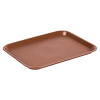 Choice 10" x 14" Brown Plastic Fast Food Tray - 24/Case