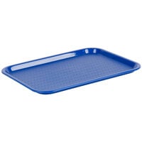 Choice 12" x 16" Blue Plastic Fast Food Tray - 12/Pack