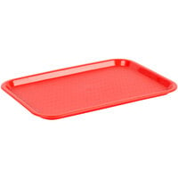 Choice 12" x 16" Red Plastic Fast Food Tray - 12/Pack