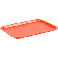 Choice 12" x 16" Orange Plastic Fast Food Tray - 12/Pack