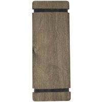 Menu Solutions WDRBB-BA Weathered Walnut 4 1/4" x 11" Customizable Wood Menu Board with Rubber Band Straps