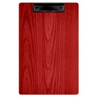 Menu Solutions WDCLIP-A Berry 5 1/2" x 8 1/2" Customizable Wood Menu Clip Board / Check Presenter