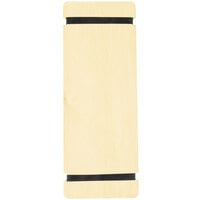 Menu Solutions WDRBB-BA Natural 4 1/4" x 11" Customizable Wood Menu Board with Rubber Band Straps