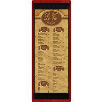 Menu Solutions WDSTR-BD Berry 4 1/4" x 14" Customizable Wood Menu Board with Top and Bottom Strips