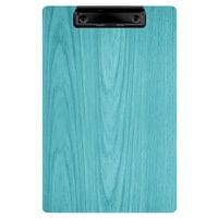 Menu Solutions WDCLIP-A Sky Blue 5 1/2" x 8 1/2" Customizable Wood Menu Clip Board / Check Presenter