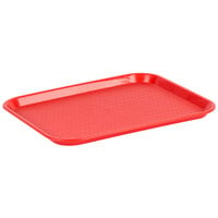 Choice 14" x 18" Red Plastic Fast Food Tray - 12/Pack