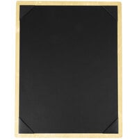 Menu Solutions WDPIX-C Natural 8 1/2" x 11" Customizable Wood Menu Board with Picture Corners