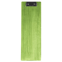Menu Solutions WDCLIP-BD Lime 4 1/4" x 14" Customizable Wood Menu Clip Board