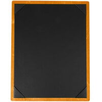 Menu Solutions WDPIX-C Country Oak 8 1/2" x 11" Customizable Wood Menu Board with Picture Corners