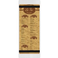 Menu Solutions WDRBB-BD White Wash 4 1/4" x 14" Customizable Wood Menu Board with Rubber Band Straps