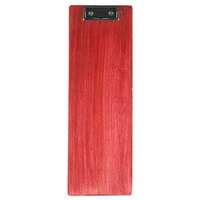 Menu Solutions WDCLIP-BD Berry 4 1/4" x 14" Customizable Wood Menu Clip Board