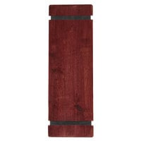 Menu Solutions WDRBB-BD Mahogany 4 1/4" x 14" Customizable Wood Menu Board with Rubber Band Straps